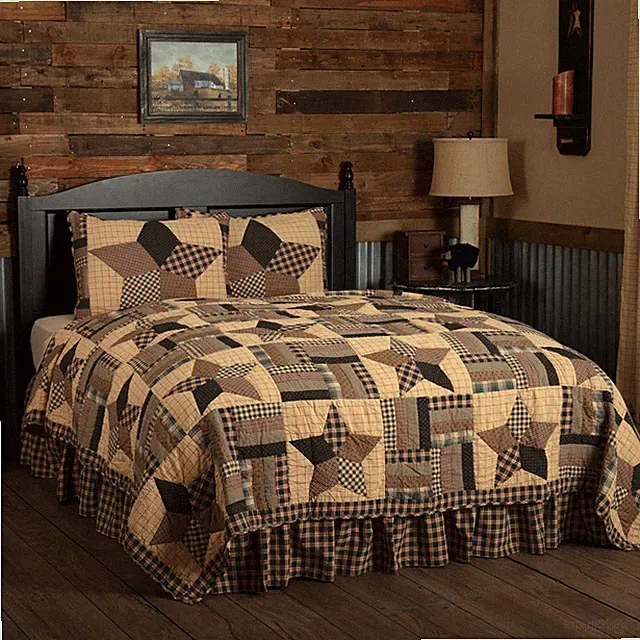 Bingham Star Quilt Country Farmhouse Patchwork VHC Brands
