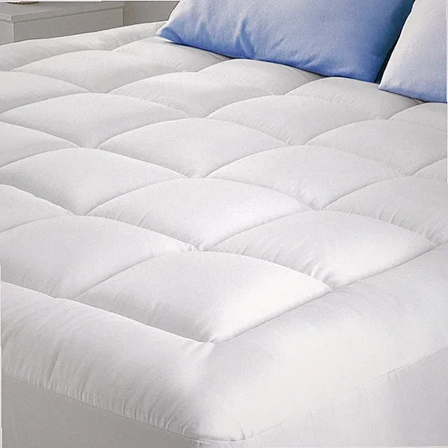 Cloud-Like Queen Mattress Topper - 100% Cotton, Back Pain Relief, Cooling Pad