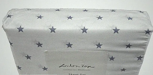 KING Sheet Set Blue Star Sheets 4th of July sky London Kaye Summer STARS NEW
