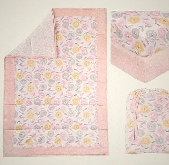 Little Star 100% Organic Cotton 3 Piece Crib Bedding 2 Fitted Sheets & Comforter