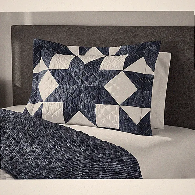 Mainstays Classic Blue Star Quilt Shams, Standard/Queen, 2 pack, Adult/Teen