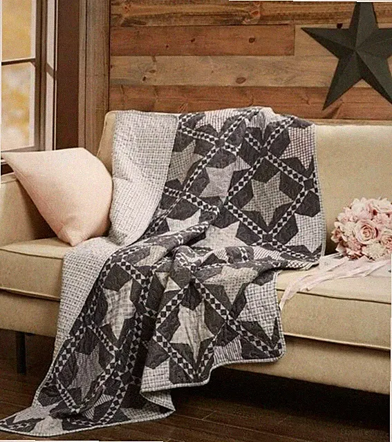 Mountain Stars Reversible Soft Quilted Throw Blanket 50x60 in Virah Bella