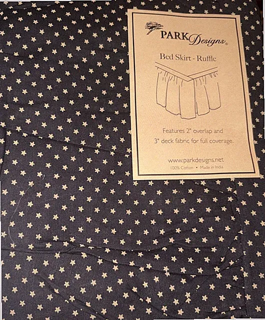 NEW King Black Star Ruffle Bed Skirt Park Designs Country Primitive