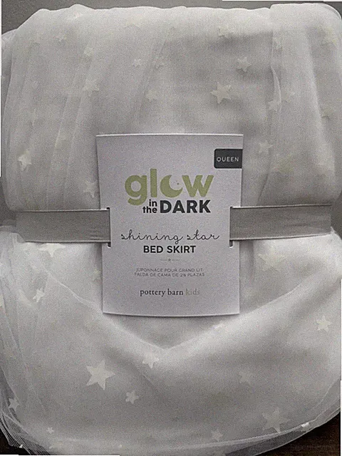 NEW Pottery Barn Kids QUEEN SIZE Shining Star Glow-in-the-Dark Tulle Bed Skirt