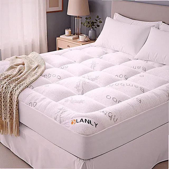 OLANLY California King Bamboo Viscose Cooling Mattress Topper Soft