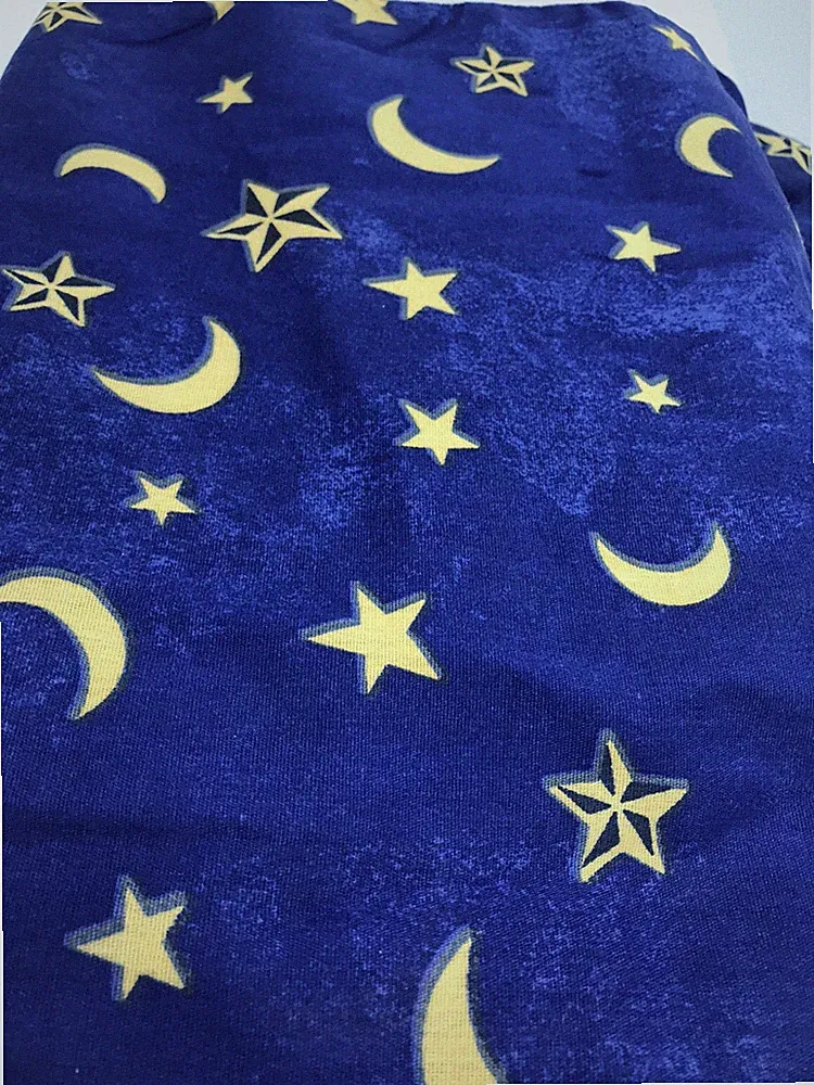 Pair of Twin Bed Skirts Blue Gold Moon Star Sky Dust Ruffles 2 Skirts Springs L6