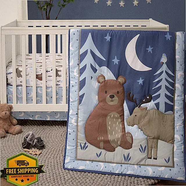 Peanutshell 3 Pc Baby Crib Bedding Set Boys Under Stars