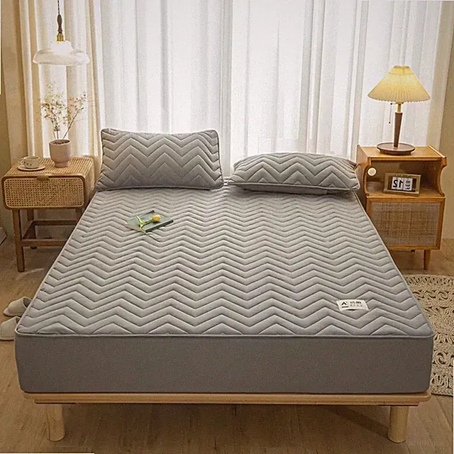 Pure Cotton Thickened Mattress Cover Bed Fitted Sheet with Elastic Band Mattress