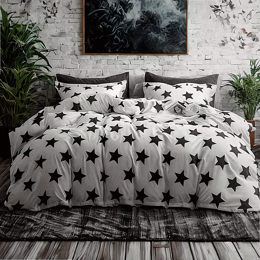 Queen Size Star Duvet Cover Set Soft & Cozy Bedding – Durable, Easy Care, Comfor