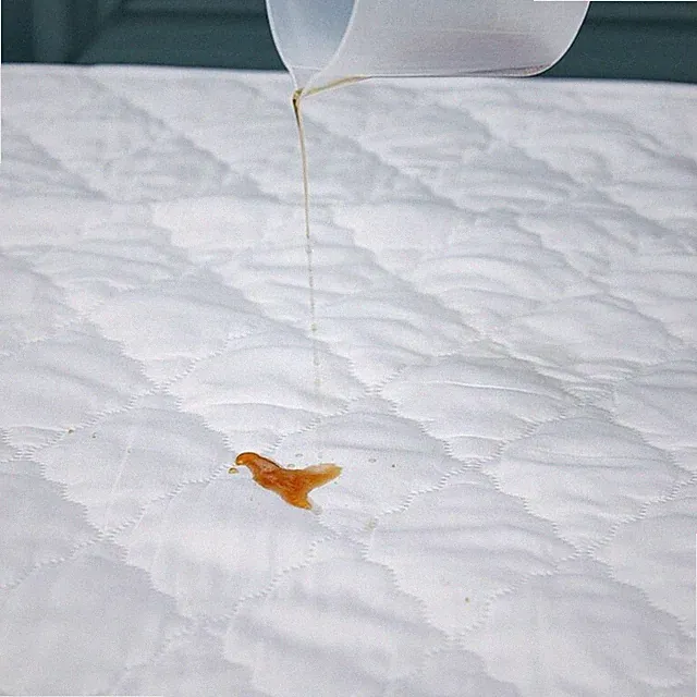 Quilted cotton waterproof bed pad, solid breathable mattress cover
