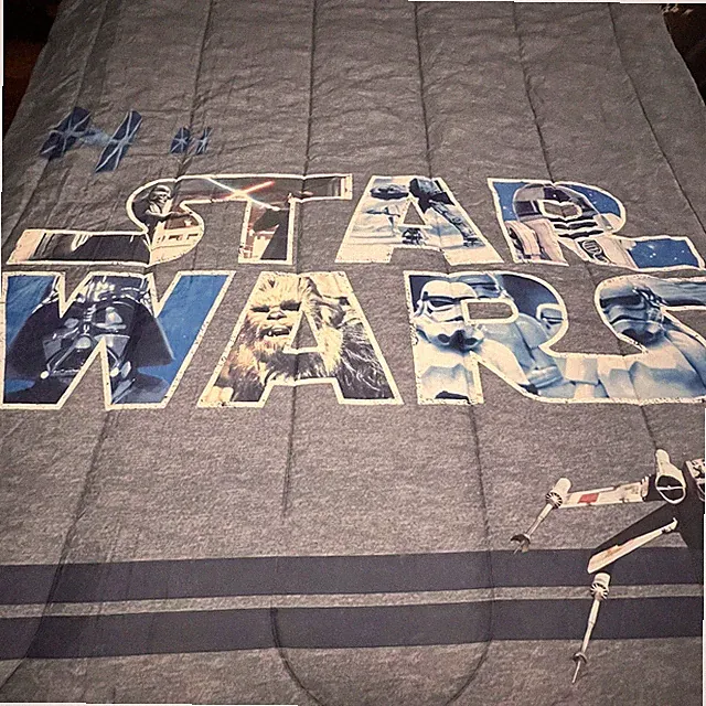 STAR WARS Blue Classic Logo Reversible Comforter TWIN Microfiber Super Soft