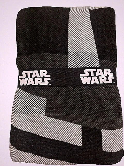Star Wars Woven Throw Blanket 50 in X 60 in Galactic Empire Crest Black White