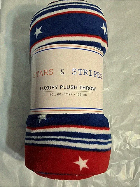 STARS & STRIPES LUXURY PLUSH THROW 50 X 60 STARS & STRIPES