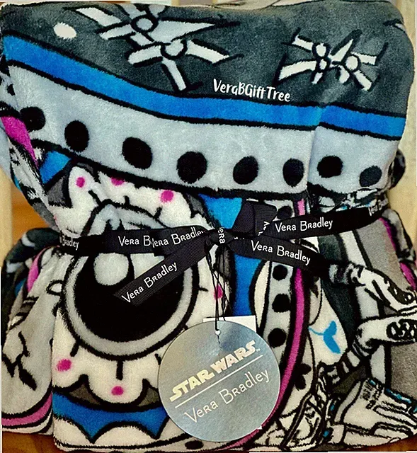 Vera Bradley STAR WARS Far Far Away MEDALLION R2D2 Leia Darth Throw Blanket NWT
