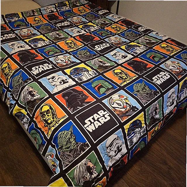 VTG Star Wars Classic Reversible Twin Comforter Vader Yoda Skywalker 84" X 64"